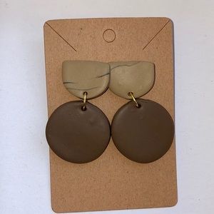Earth tone colors clay earrings NEW